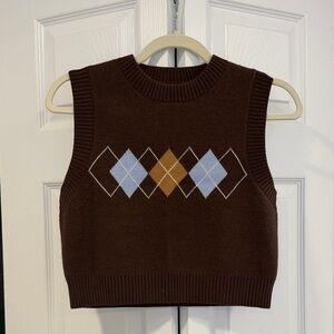 Divided Brown Argyle Sweater Vest